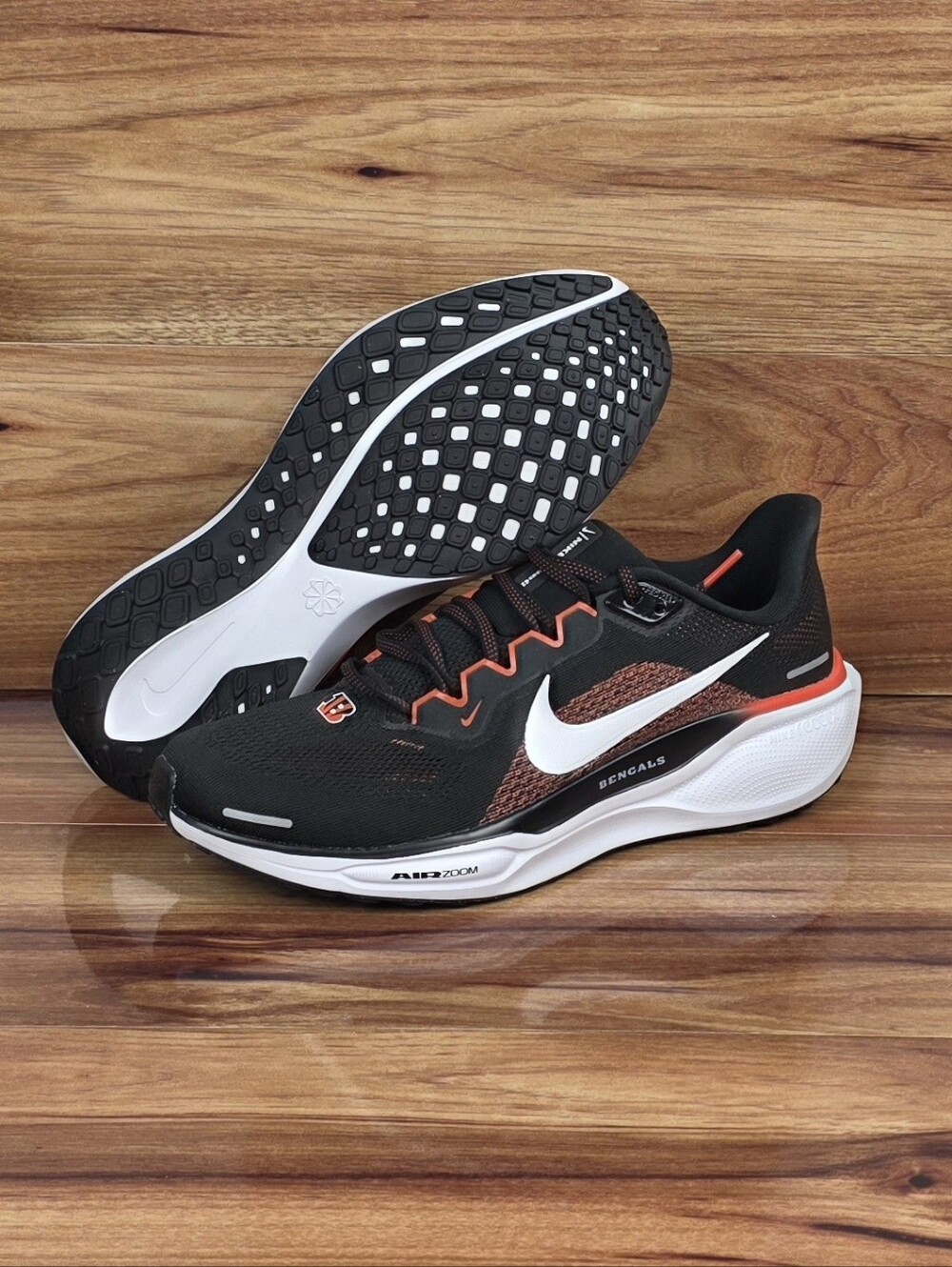 Nike Air Zoom Pegasus 41 NFL Cincinnati Bengals Black FZ5072-001 Men's Size 9.5